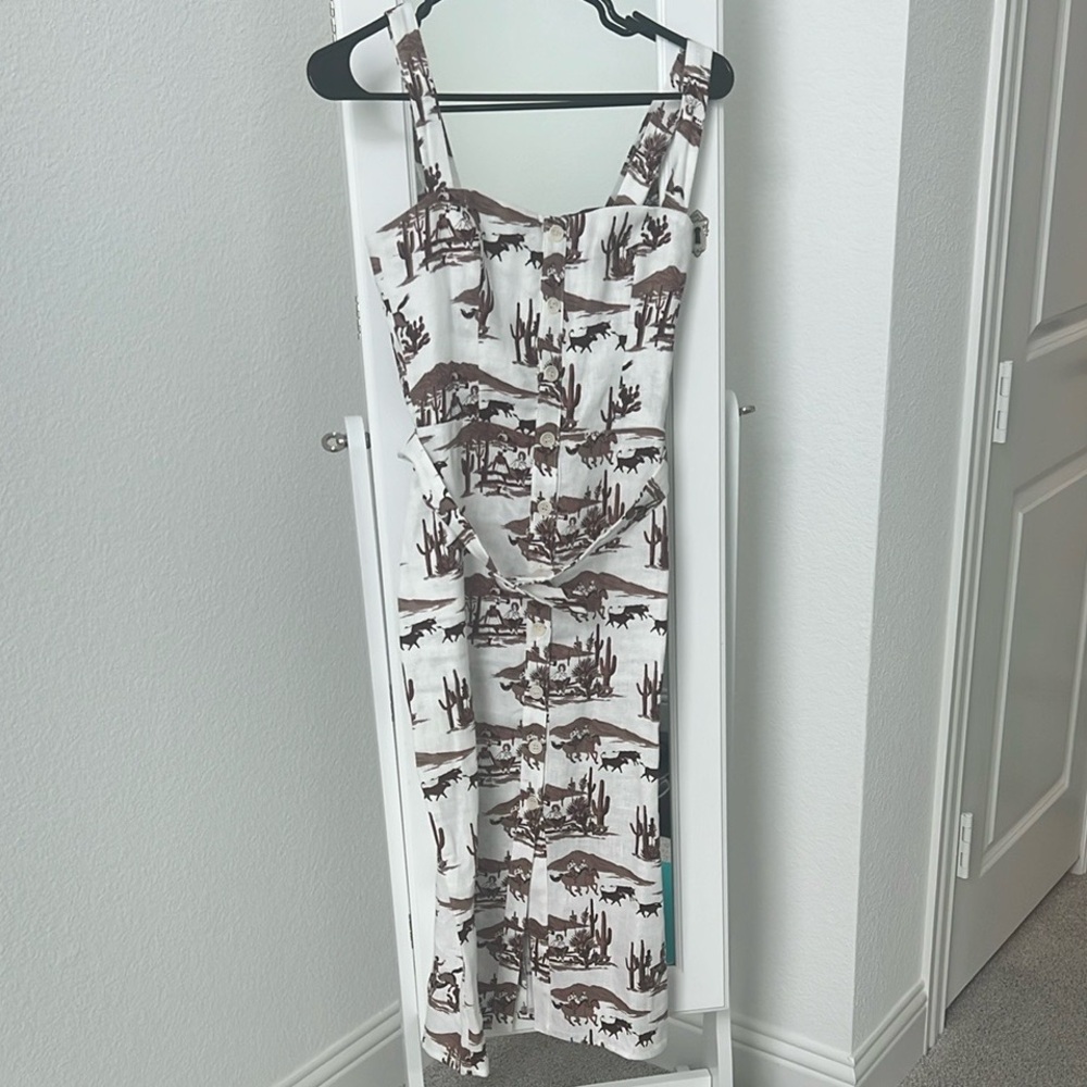 Reformation Anina Linen Dress in Sonora print size 0